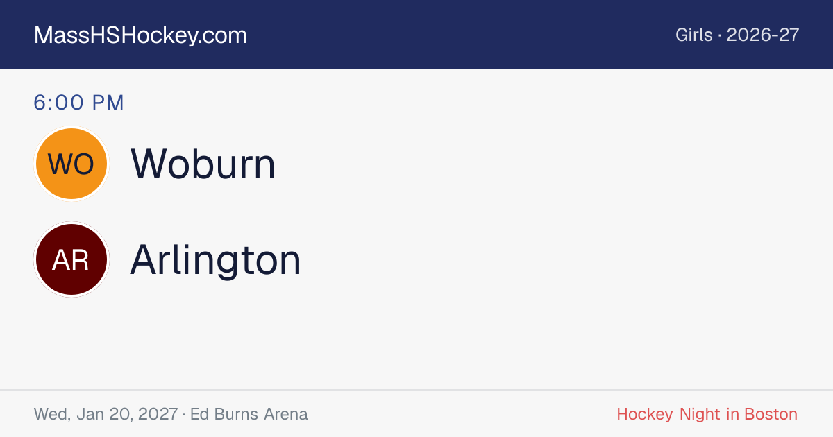 Woburn at Arlington score card