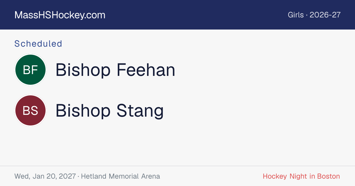 Bishop Feehan at Bishop Stang score card