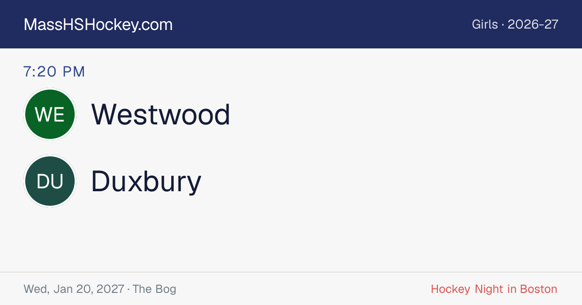 Westwood at Duxbury score card