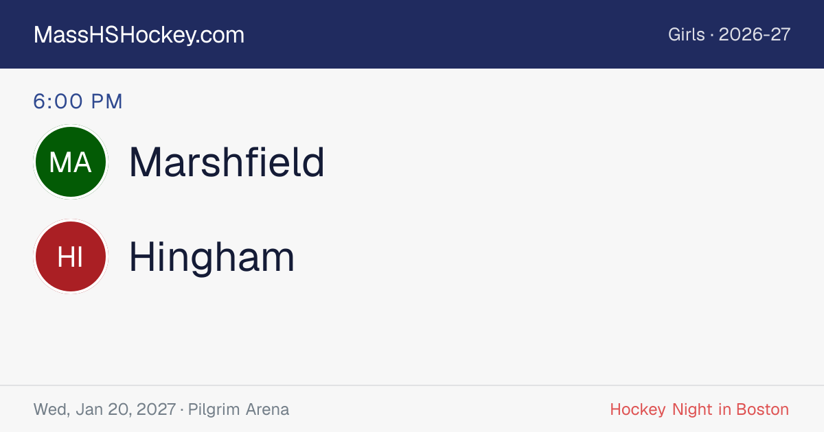 Marshfield at Hingham score card