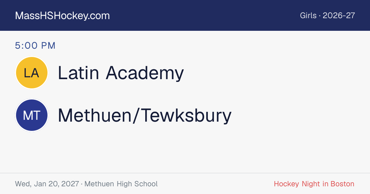 Latin Academy at Methuen/Tewksbury score card