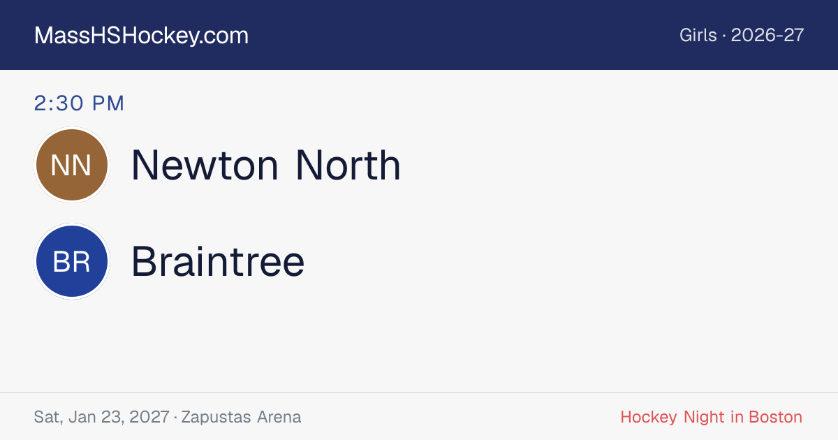Newton North at Braintree score card