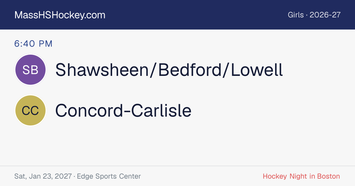 Shawsheen/Bedford/Lowell at Concord-Carlisle score card