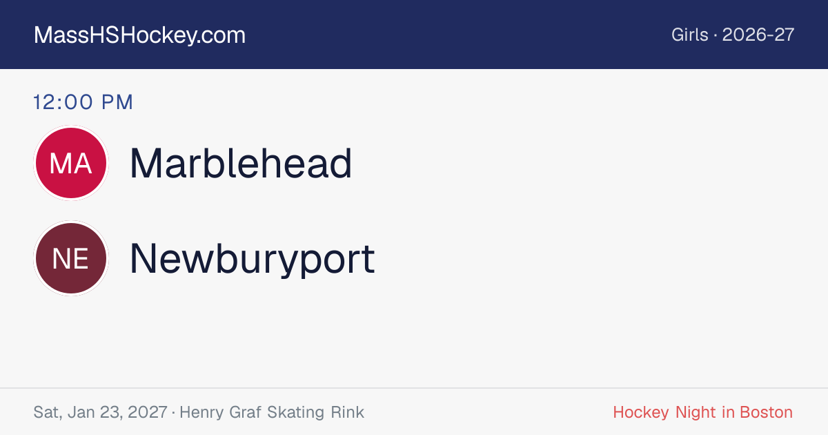 Marblehead at Newburyport score card