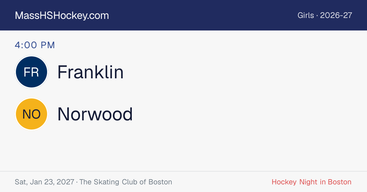 Franklin at Norwood score card
