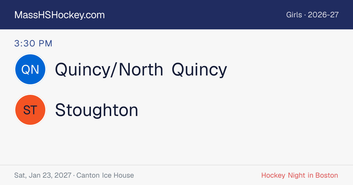 Quincy/North Quincy at Stoughton score card