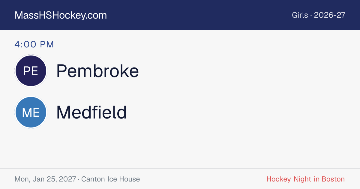 Pembroke at Medfield score card