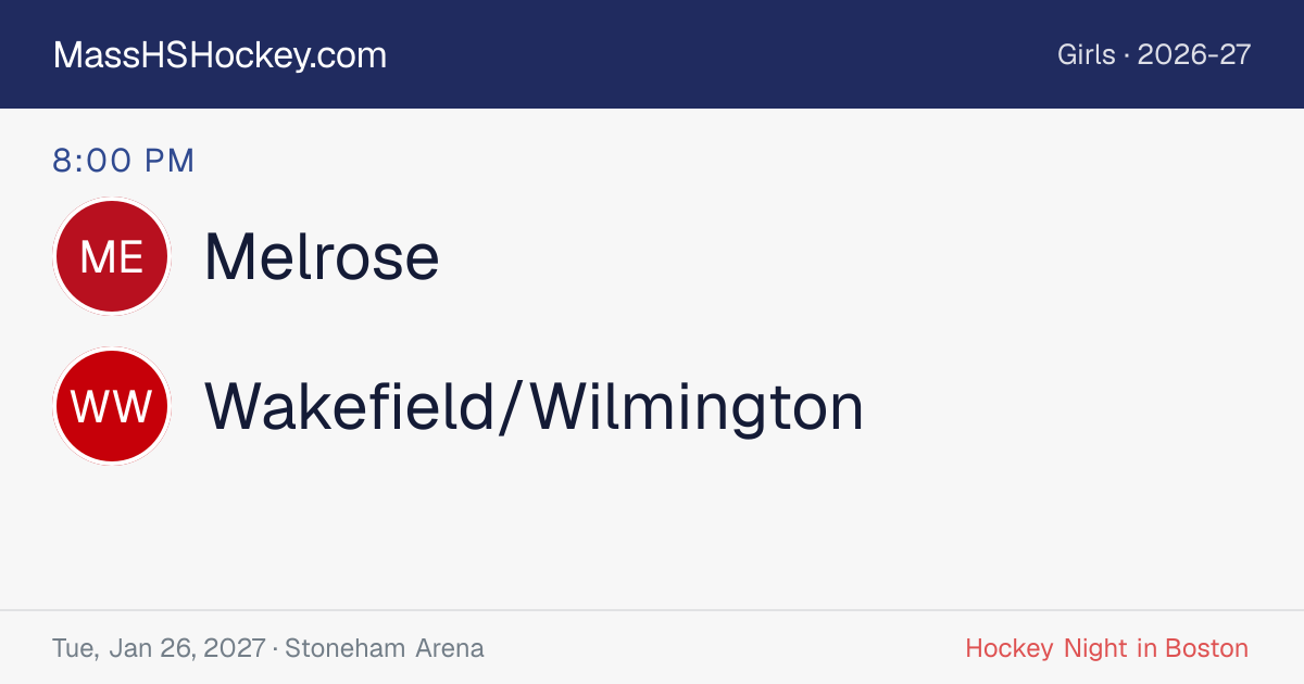Melrose at Wakefield/Wilmington score card