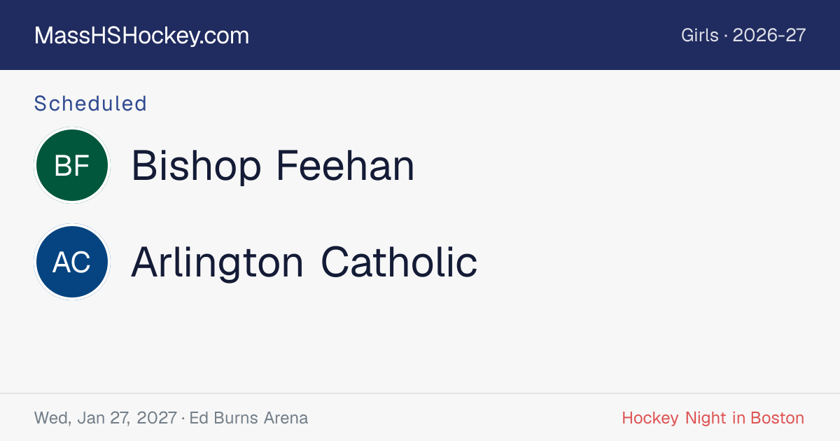 Bishop Feehan at Arlington Catholic score card