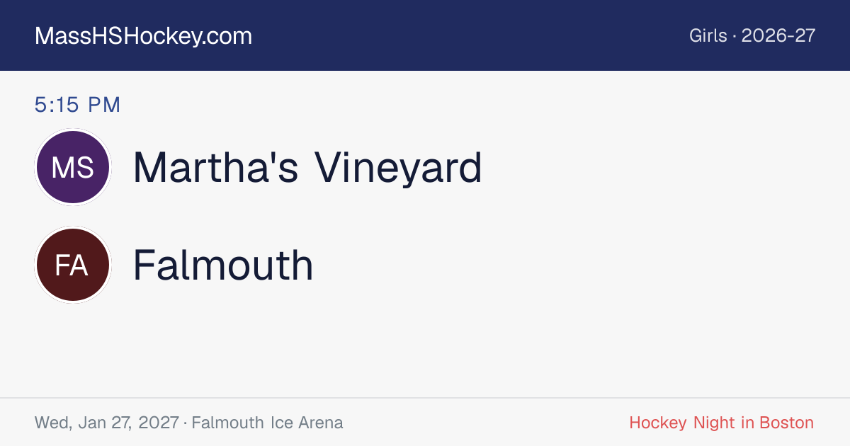 Martha's Vineyard at Falmouth score card