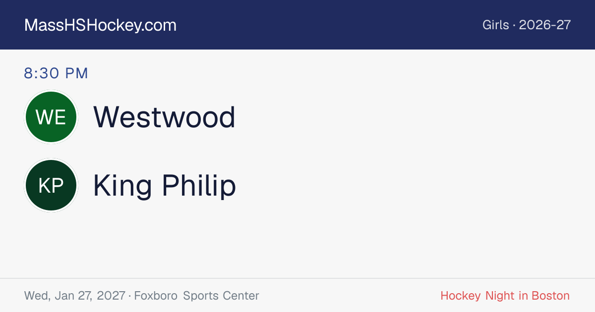 Westwood at King Philip score card