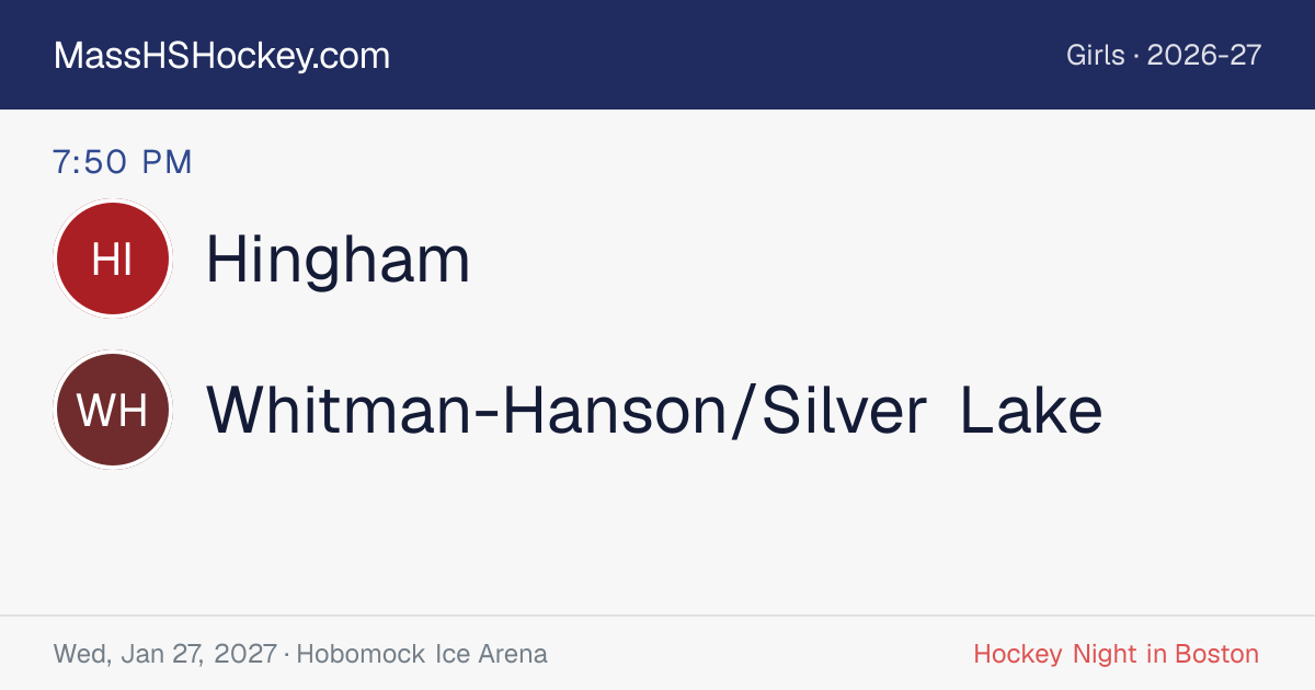 Hingham at Whitman-Hanson/Silver Lake score card