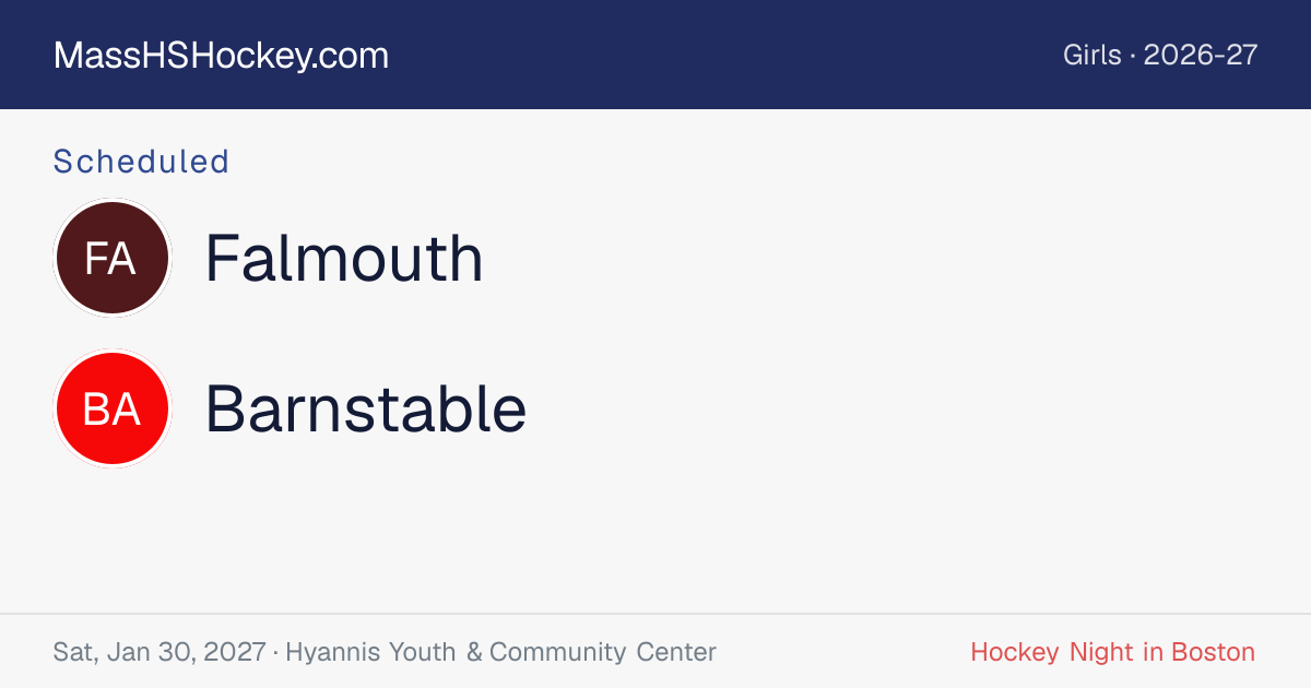 Falmouth at Barnstable score card
