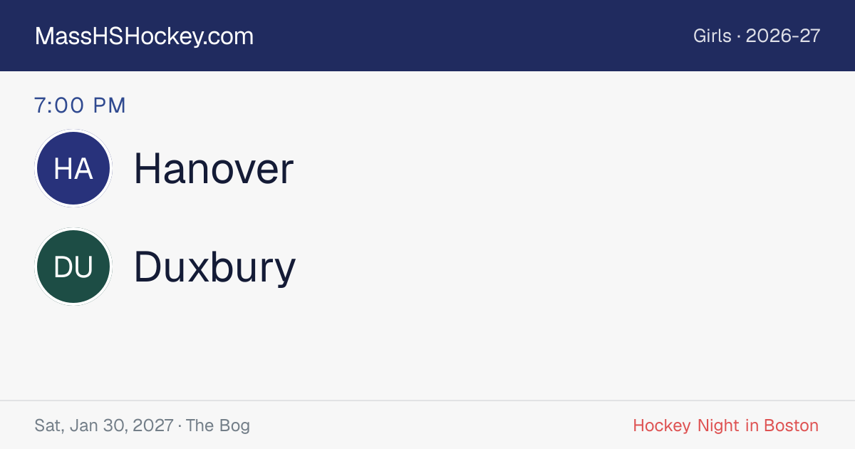 Hanover at Duxbury score card