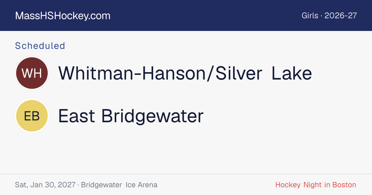 Whitman-Hanson/Silver Lake at East Bridgewater score card