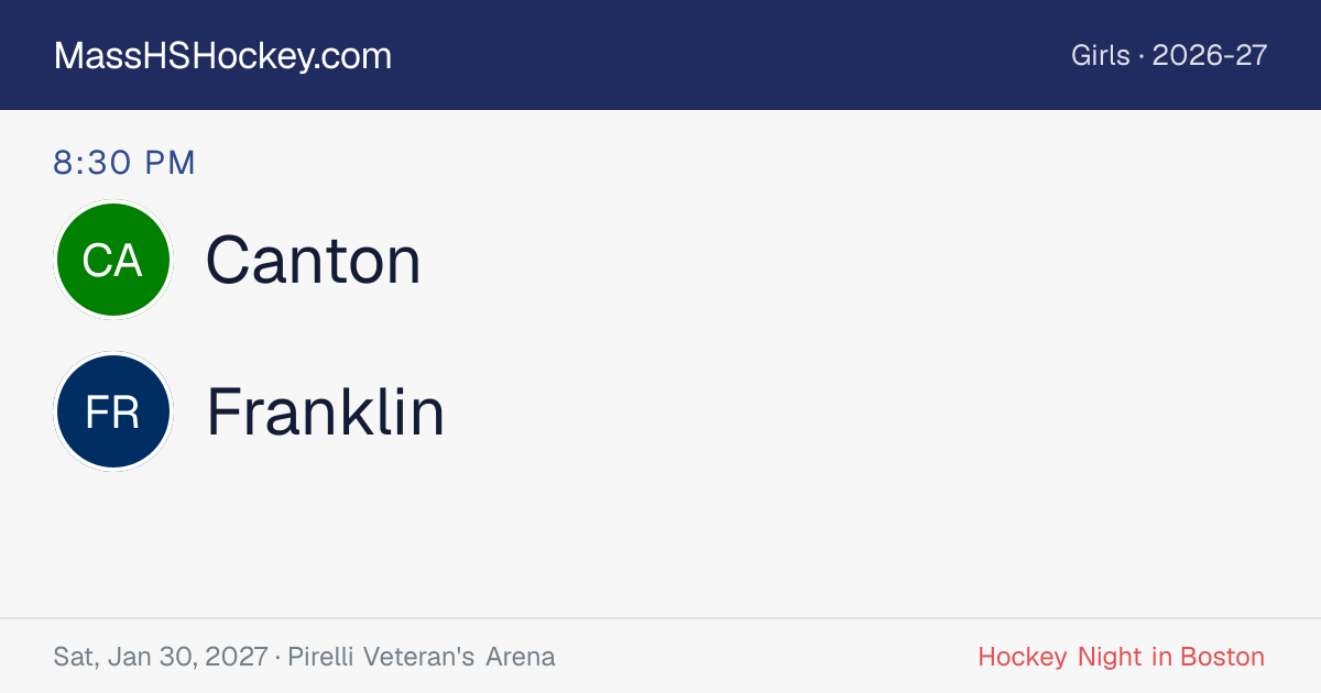 Canton at Franklin score card