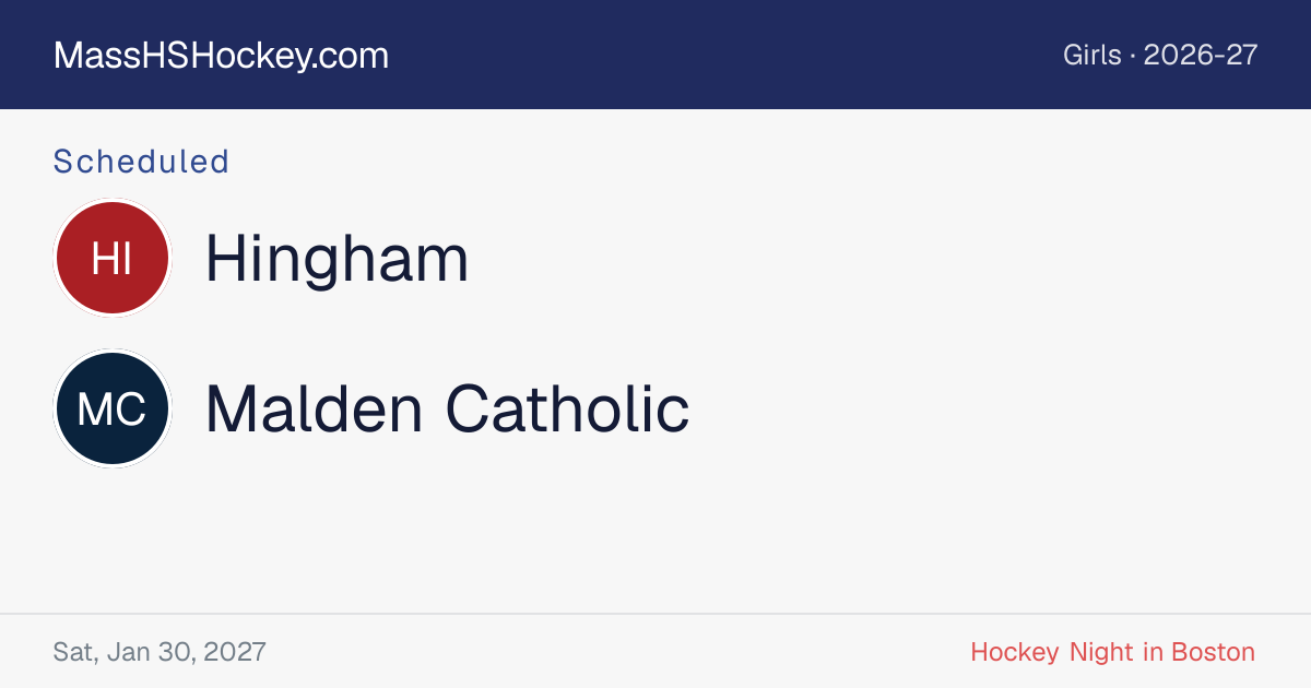 Hingham at Malden Catholic score card
