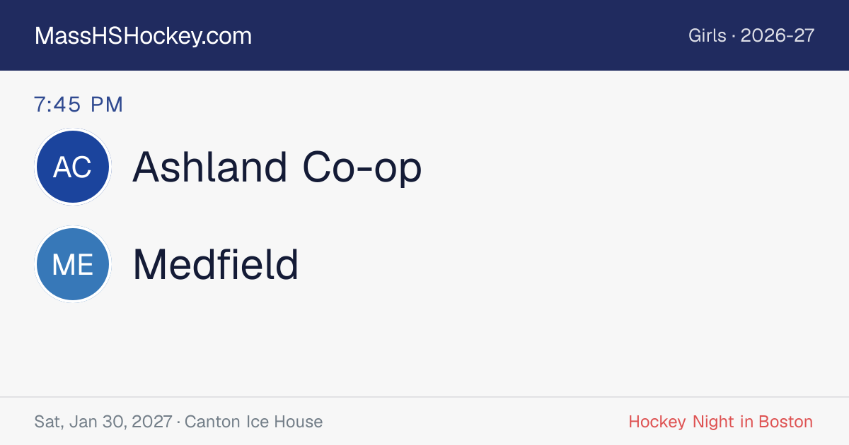 Ashland Co-op at Medfield score card