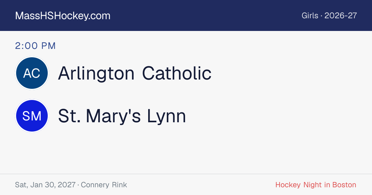 Arlington Catholic at St. Mary's Lynn score card