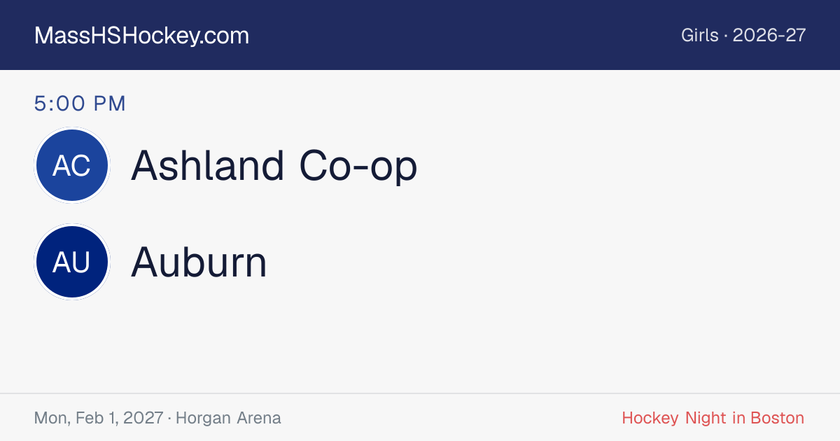 Ashland Co-op at Auburn score card