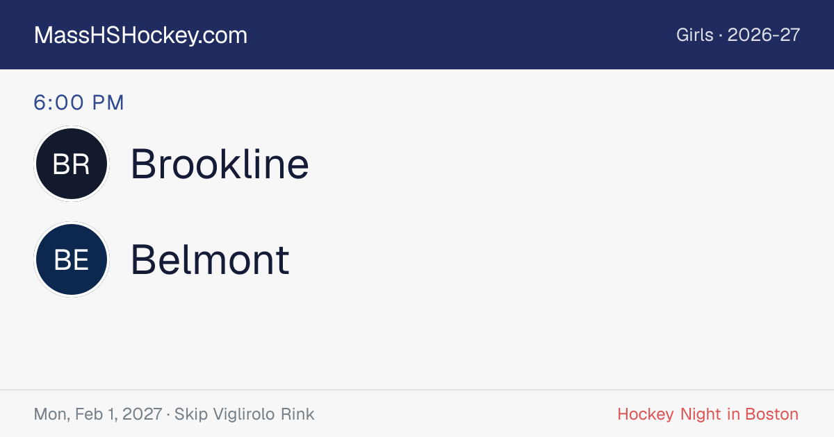 Brookline at Belmont score card