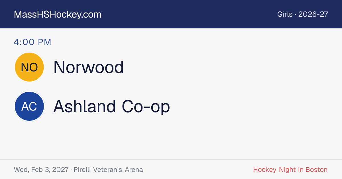 Norwood at Ashland Co-op score card