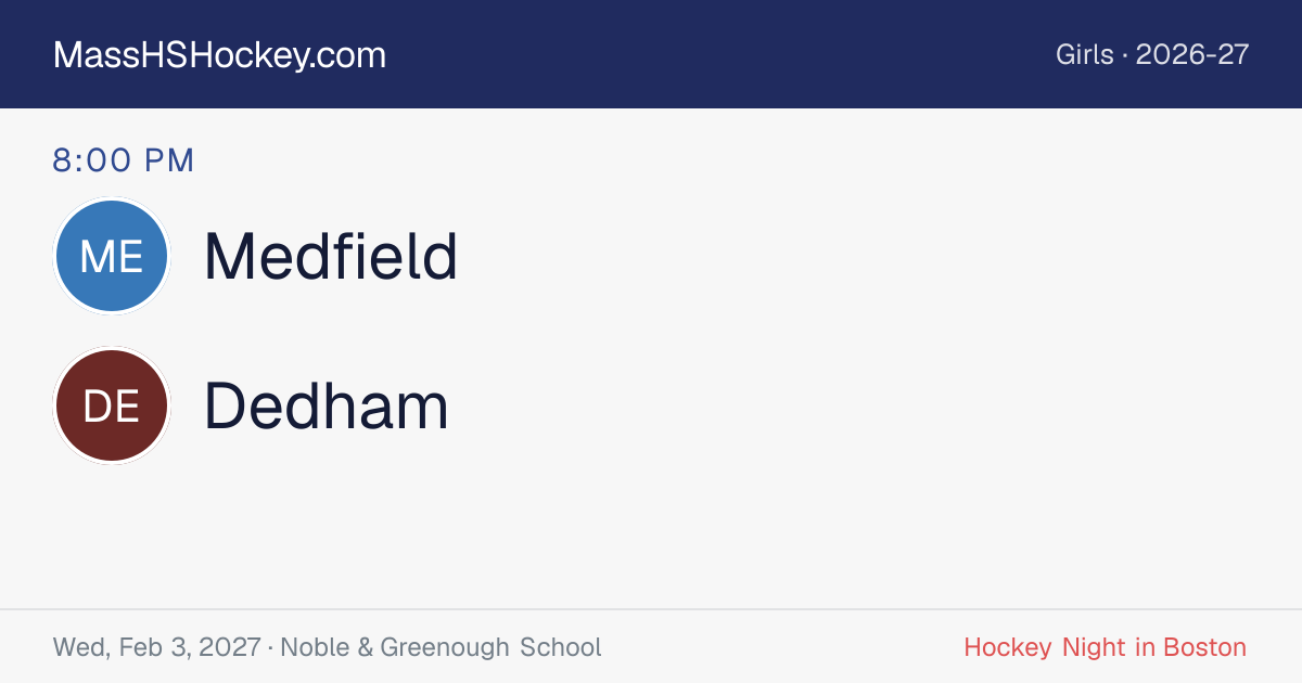 Medfield at Dedham score card