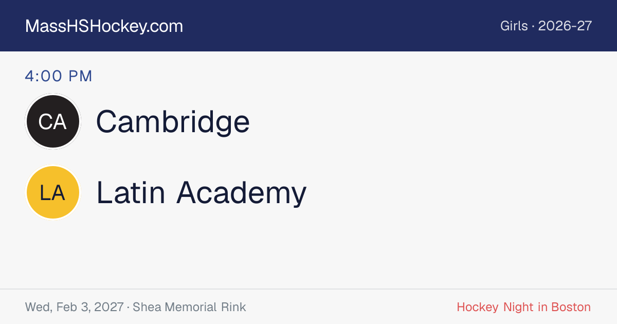 Cambridge at Latin Academy score card