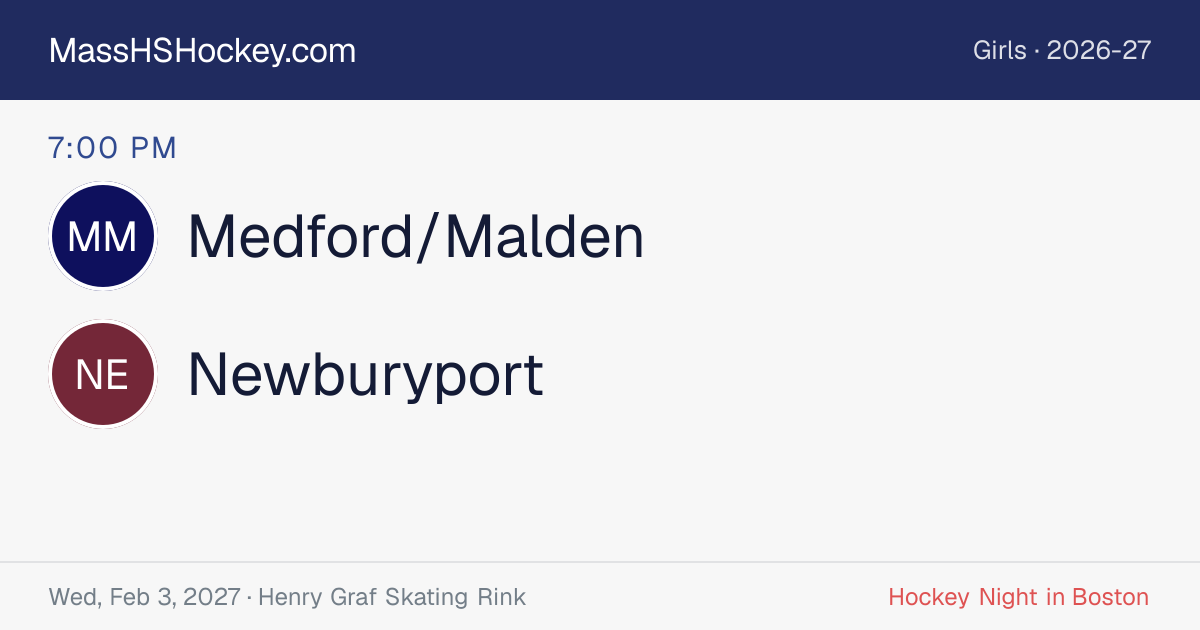 Medford/Malden at Newburyport score card