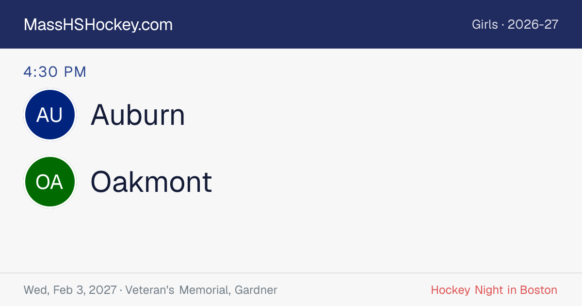 Auburn at Oakmont score card