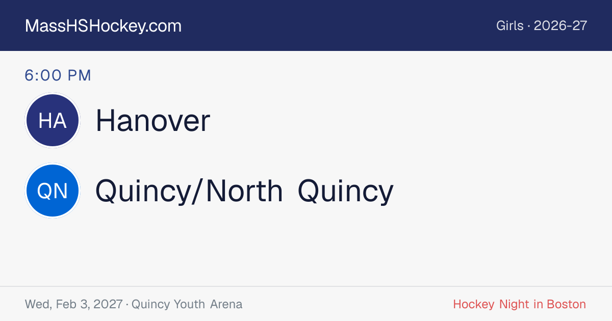 Hanover at Quincy/North Quincy score card