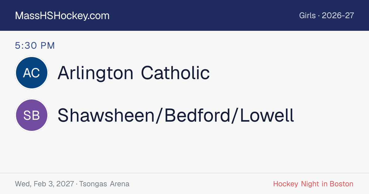 Arlington Catholic at Shawsheen/Bedford/Lowell score card