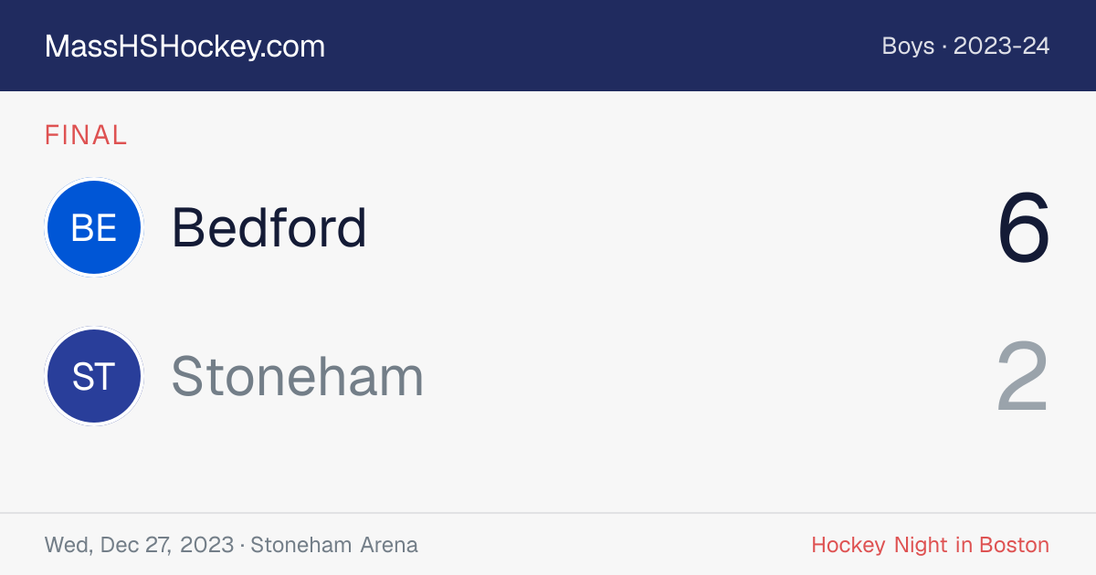 Bedford at Stoneham score card