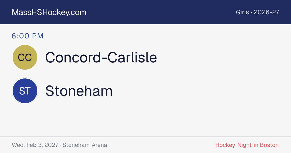 Concord-Carlisle at Stoneham score card