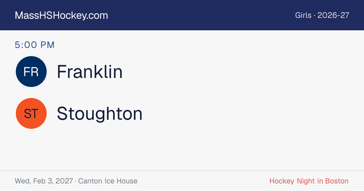 Franklin at Stoughton score card