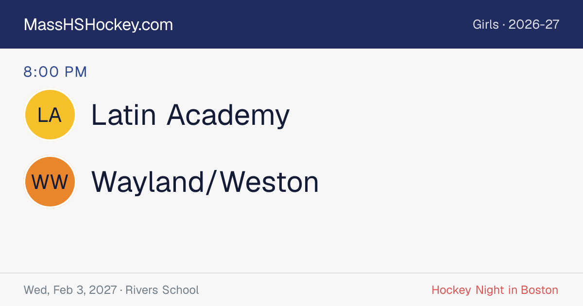 Latin Academy at Wayland/Weston score card