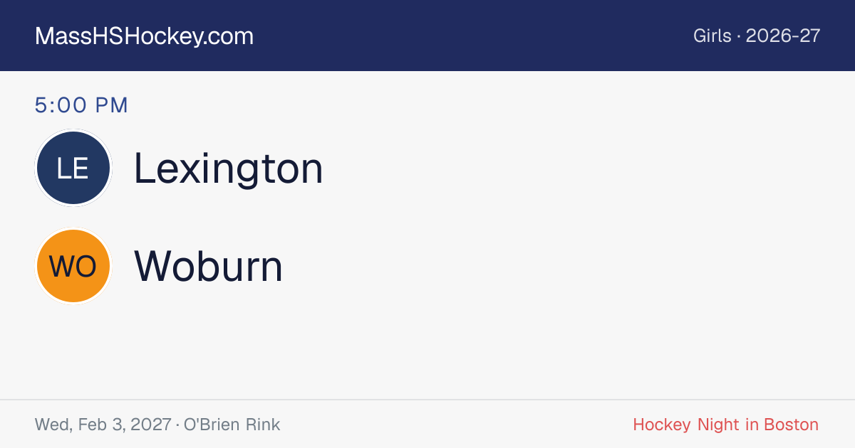 Lexington at Woburn score card
