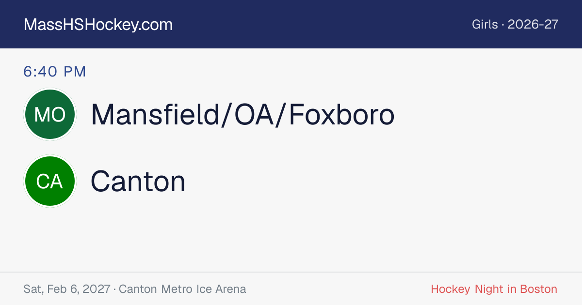 Mansfield/OA/Foxboro at Canton score card