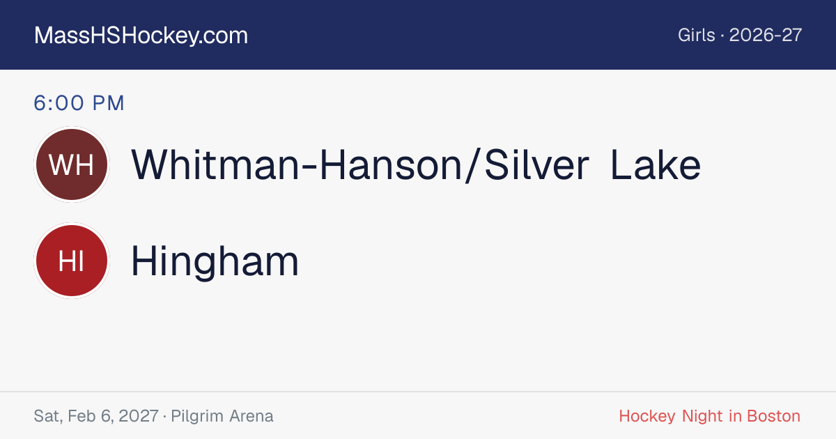 Whitman-Hanson/Silver Lake at Hingham score card