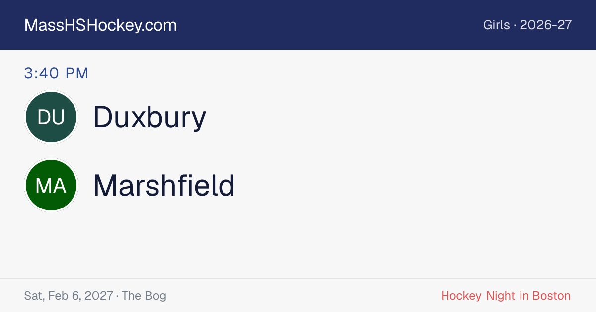 Duxbury at Marshfield score card