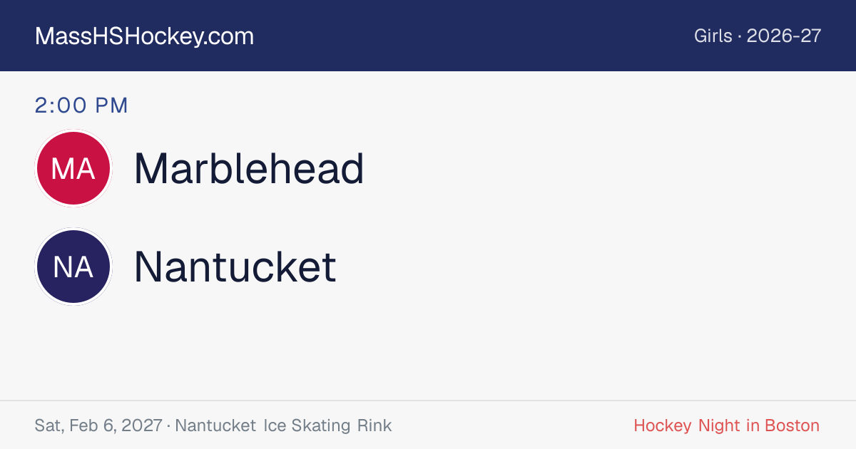 Marblehead at Nantucket score card