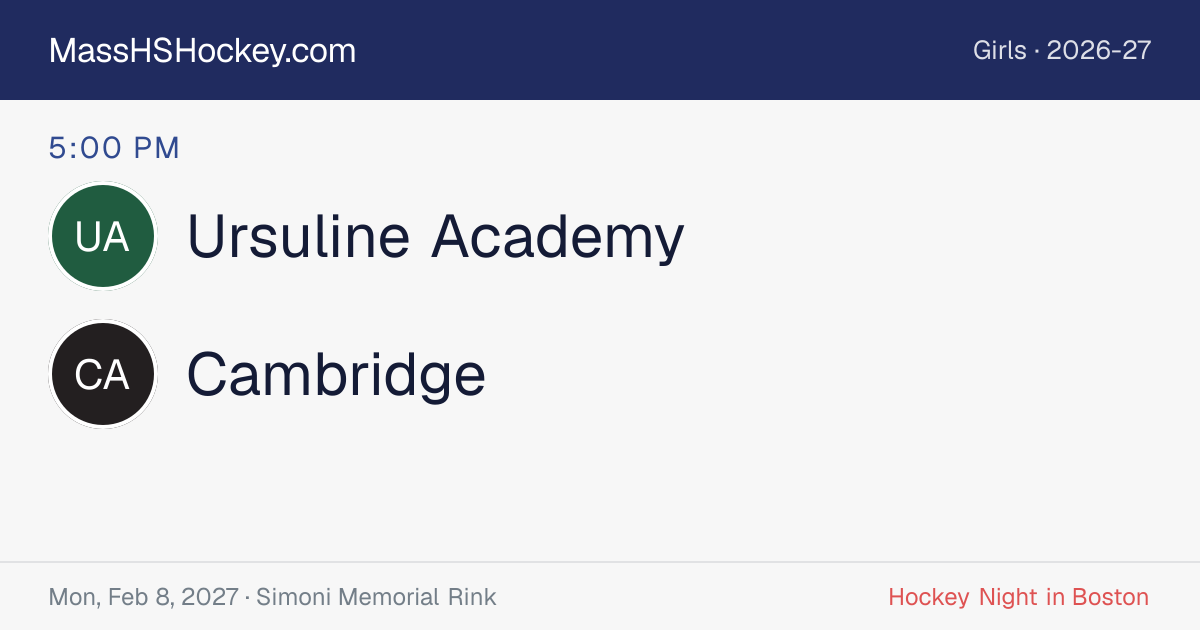 Ursuline Academy at Cambridge score card
