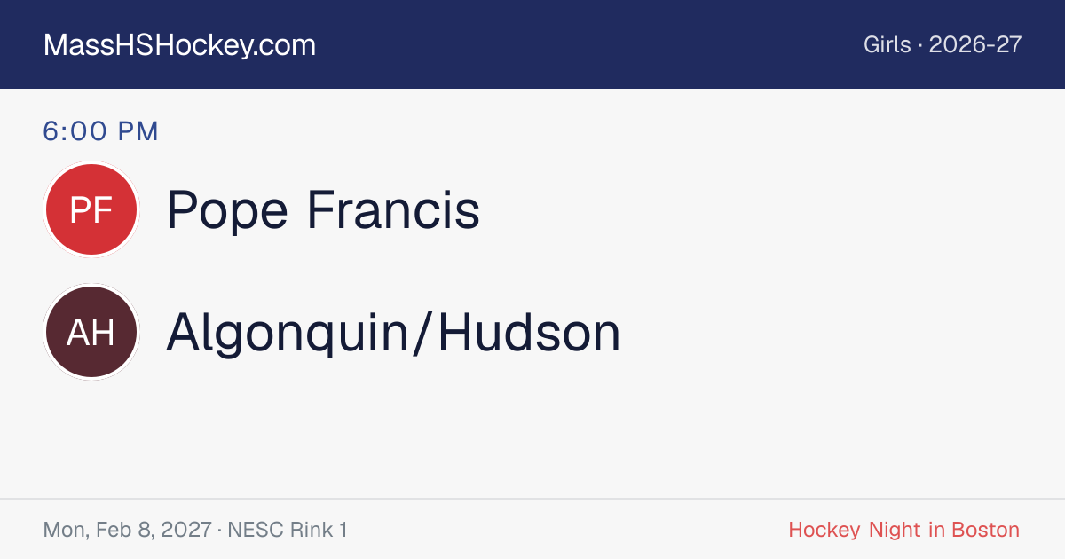 Pope Francis at Algonquin/Hudson score card