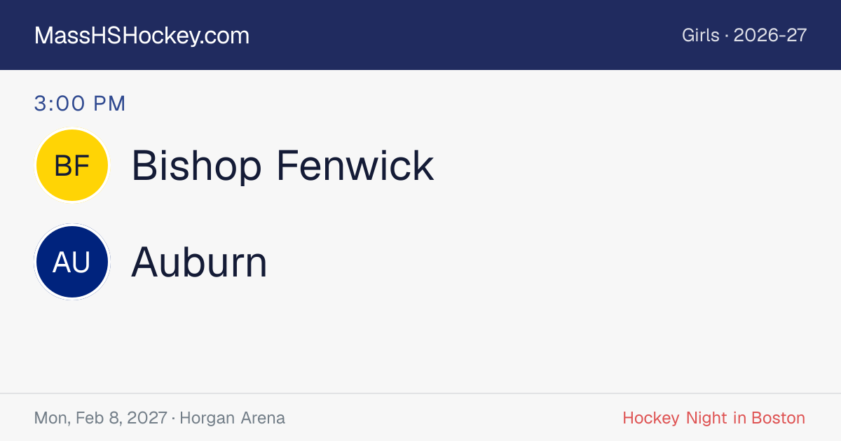 Bishop Fenwick at Auburn score card