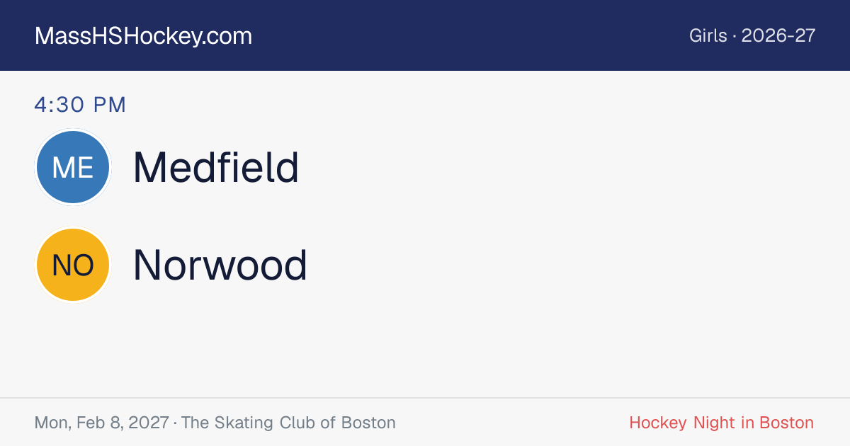 Medfield at Norwood score card