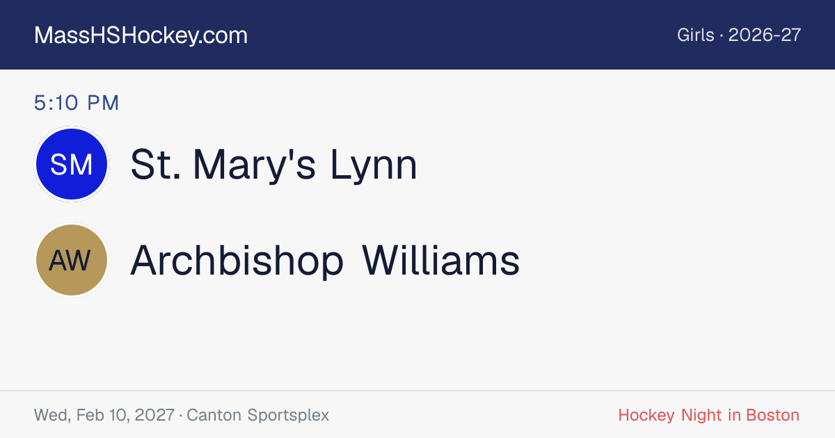 St. Mary's Lynn at Archbishop Williams score card
