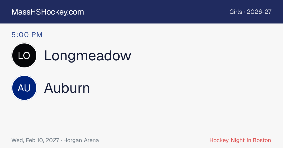 Longmeadow at Auburn score card