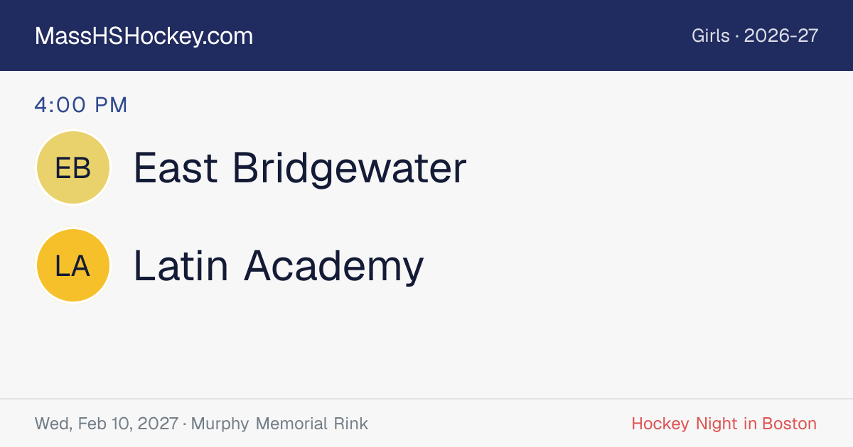 East Bridgewater at Latin Academy score card