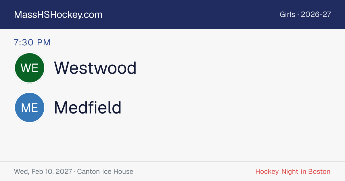 Westwood at Medfield score card