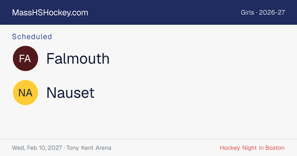 Falmouth at Nauset score card
